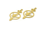 Brass Irregular Charm, 12 Raw Brass Irregular Charms With 1 Loop, Earring Charms (31x17x0.60mm) A5412