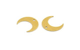 Brass Moon Charm, 24 Raw Brass Crescent Moon Charms With 1 Hole (16x5x0.60mm) A5421