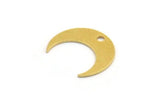 Brass Moon Charm, 24 Raw Brass Crescent Moon Charms With 1 Hole (16x5x0.60mm) A5421