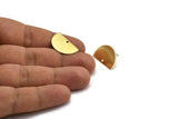 Semi Circle Earring, 8 Raw Brass Half Moon Stud Earrings With 1 Hole (22x14x0.80mm) M402 A5558