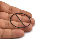 Black Circle Charm, 8 Textured Oxidized Black Plated Brass Round Shaped Charm With 1 Loop, Findings (41x38x0.50mm) D0721 S125