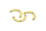Brass Charm, 50 Raw Brass, Brass Pendants, Charm Pendants, U Shaped Charms, Brass Semi Circle Charms With 3 Holes (17x2.5x0.80mm) A5669