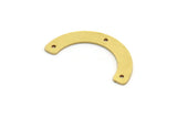 Pirinç Charm, 12 Ham Pirinç, Pirinç Kolye Uçları, Charm Kolye Uçları, U Şeklinde Charmlar, 3 Delikli Pirinç Yarım Daire Charmlar (30x5x0,80 mm) A5666