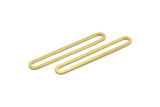 Pirinç Oval Charm, 24 Ham Pirinç Oval Charm, Küpe Charm'ları, Bağlantı Parçaları (42x5,5x0,80 mm) A5619