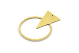 Brass Round Charm, 10 Raw Brass Triangle Charms With 1 Hole, Findings (34x27x0.80mm) A5657