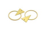 Brass Round Charm, 10 Raw Brass Triangle Charms With 1 Hole, Findings (34x27x0.80mm) A5657
