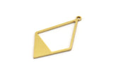Brass Diamond Charm, 24 Raw Brass Diamond Shaped Charms With 1 Loop, Pendant Findings (36x20x0.80mm) A5664