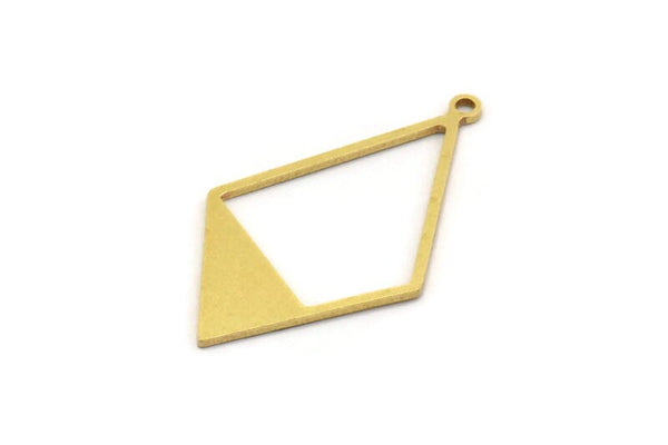 Brass Diamond Charm, 24 Raw Brass Diamond Shaped Charms With 1 Loop, Pendant Findings (36x20x0.80mm) A5664