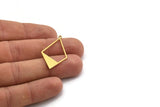 Brass Diamond Charm, 24 Raw Brass Diamond Shaped Charms With 1 Loop, Pendant Findings (36x20x0.80mm) A5664