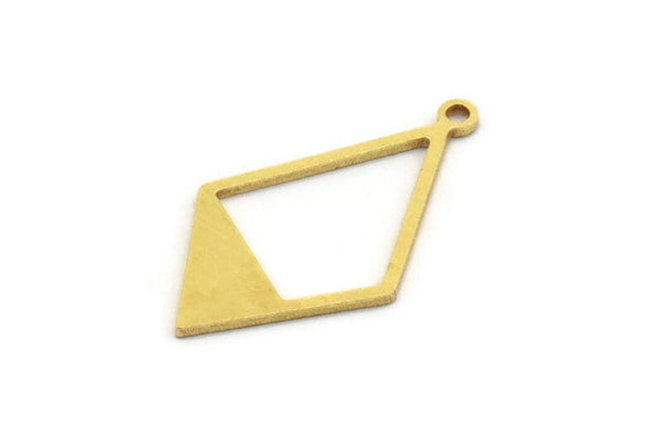 Brass Diamond Charm, 24 Raw Brass Diamond Shaped Charms With 1 Loop, Pendant Findings (28x15x0.80mm) A5661