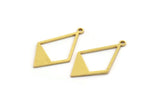 Brass Diamond Charm, 24 Raw Brass Diamond Shaped Charms With 1 Loop, Pendant Findings (28x15x0.80mm) A5661