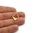 Brass Diamond Charm, 24 Raw Brass Diamond Shaped Charms With 1 Loop, Pendant Findings (28x15x0.80mm) A5661