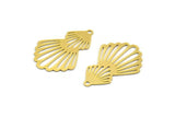 Pirinç Charm, 1 Döngülü 12 Ham Pirinç Etnik Motif Charm, Küpe Charm'ları, Kolye Charm'ları (30x20x0,40 mm) A5634