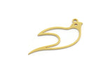 Brass Bird Charm, 24 Raw Brass Bird Shaped Charms With 1 Loop (16x31x0.60mm) A5652