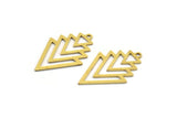 Brass Triangle Charm, 24 Raw Brass Triangle Charms With 1 Loop, Brass Pendants, Stamping Tags (27x17x0.60mm) A5690