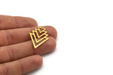 Brass Triangle Charm, 12 Raw Brass Triangle Charms With 1 Loop, Brass Pendants, Stamping Tags (34x22x0.60mm) A5689