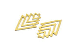 Brass Triangle Charm, 12 Raw Brass Triangle Charms With 1 Loop, Brass Pendants, Stamping Tags (34x22x0.60mm) A5689