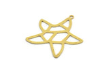 Brass Sea Star Charm, 8 Raw Brass Sea Star Charms With 1 Loop (34x31x0.60mm) A5693