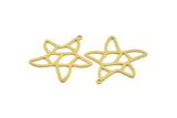 Brass Sea Star Charm, 8 Raw Brass Sea Star Charms With 1 Loop (34x31x0.60mm) A5693