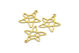 Brass Sea Star Charm, 50 Raw Brass Sea Star Charms With 1 Loop (19x16x0.60mm) A5691