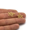 Brass Sea Star Charm, 50 Raw Brass Sea Star Charms With 1 Loop (19x16x0.60mm) A5691