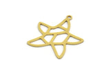 Brass Sea Star Charm, 12 Raw Brass Sea Star Charms With 1 Loop (26x24x0.60mm) A5692