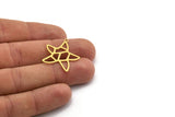 Brass Sea Star Charm, 12 Raw Brass Sea Star Charms With 1 Loop (26x24x0.60mm) A5692