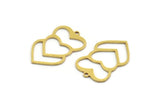 Brass Heart Charm, 12 Raw Brass Heart Shaped Charms With 1 Loop, Findings, Pendants (29x18x0.80mm) A5694