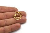 Brass Heart Charm, 12 Raw Brass Heart Shaped Charms With 1 Loop, Findings, Pendants (29x18x0.80mm) A5694