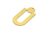 Brass Charm, 4 Raw Brass, Brass Pendants, Charm Pendants, Brass U Shaped Charms With 1 Hole (43x22x0.80mm) A5651