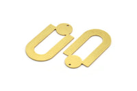 Brass Charm, 4 Raw Brass, Brass Pendants, Charm Pendants, Brass U Shaped Charms With 1 Hole (43x22x0.80mm) A5651