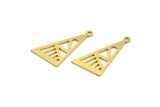 Brass Triangle Charm, 24 Raw Brass Triangle Charms With 1 Loop, Brass Pendants, Findings (24x13.5x0.60mm) A5647