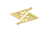 Brass Triangle Charm, 24 Raw Brass Triangle Charms With 1 Loop, Brass Pendants, Findings (24x13.5x0.60mm) A5647