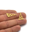 Brass Triangle Charm, 24 Raw Brass Triangle Charms With 1 Loop, Brass Pendants, Findings (24x13.5x0.60mm) A5647