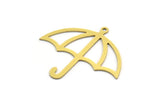 Brass Umbrella Charm, 12 Raw Brass Umbrella Shaped Charms With 1 Loop, Findings (33x35.5x0.60mm) A5687