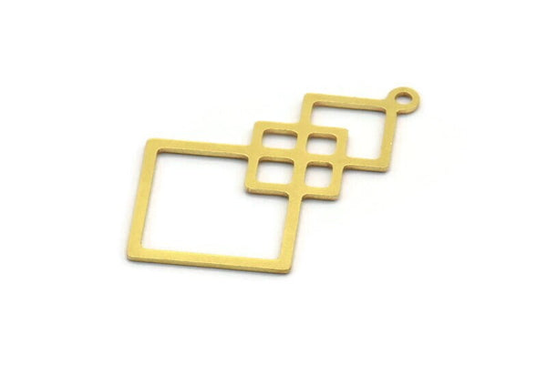 Pirinç Etnik Charm, 1 Döngülü 24 Ham Pirinç Etnik Motifli Charm, Küpe Charm'ları (34x21x0,60 mm) A5641