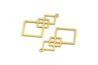 Pirinç Etnik Charm, 1 Döngülü 24 Ham Pirinç Etnik Motifli Charm, Küpe Charm'ları (34x21x0,60 mm) A5641