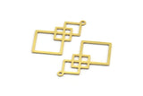 Pirinç Etnik Charm, 1 Döngülü 24 Ham Pirinç Etnik Motifli Charm, Küpe Charm'ları (34x21x0,60 mm) A5641