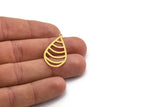 Brass Drop Charm, 12 Raw Brass Drop Charms With 1 Loop, Earrings, Findings (34x17.5x0.60mm) A5637