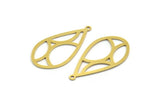 Brass Drop Charm, 12 Raw Brass Drop Charms With 1 Loop, Earrings, Findings (34x17.5x0.60mm) A5638