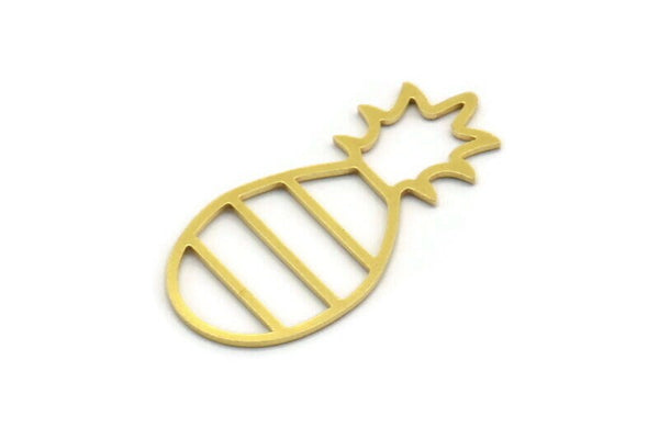 Brass Pineapple Charm, 24 Raw Brass Pineapple Charms, Earring Findings (30x13.5x0.60mm) A5639