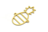 Brass Pineapple Charm, 24 Raw Brass Pineapple Charms With 2 Loops, Earring Findings (30x18x0.60mm) A5635