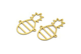 Brass Pineapple Charm, 24 Raw Brass Pineapple Charms With 2 Loops, Earring Findings (30x18x0.60mm) A5635