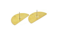 Pirinç Ay Küpe, 1 Delikli 4 Ham Pirinç Yarım Daire Küpe (30x15x0,80 mm) B0136 A5407