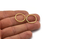 20mm Circle Connectors - 50 Raw Brass Circle Connectors (20x1x1mm) Bs 1094