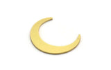 Brass Moon Blank, 12 Raw Brass Crescent Moon Shaped Blanks, Findings (25x5x1mm) A5449