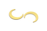 Brass Moon Blank, 12 Raw Brass Crescent Moon Shaped Blanks, Findings (25x5x1mm) A5449