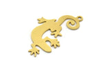 Brass Lizzard Charm, 12 Raw Brass Lizzard Shaped Charms With 1 Loop (30x17x0.60mm) A5714