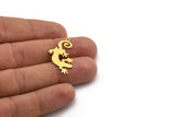 Brass Lizzard Charm, 12 Raw Brass Lizzard Shaped Charms With 1 Loop (30x17x0.60mm) A5714