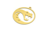 Brass Round Charm, 8 Raw Brass Snake Patterned Round Shaped Charms With 1 Loop (28x25x0.60mm) A5712